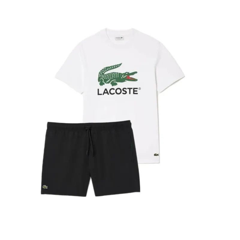 Lacoste Croc Graphics Swim Shorts Set Black/White sold by Klay UK