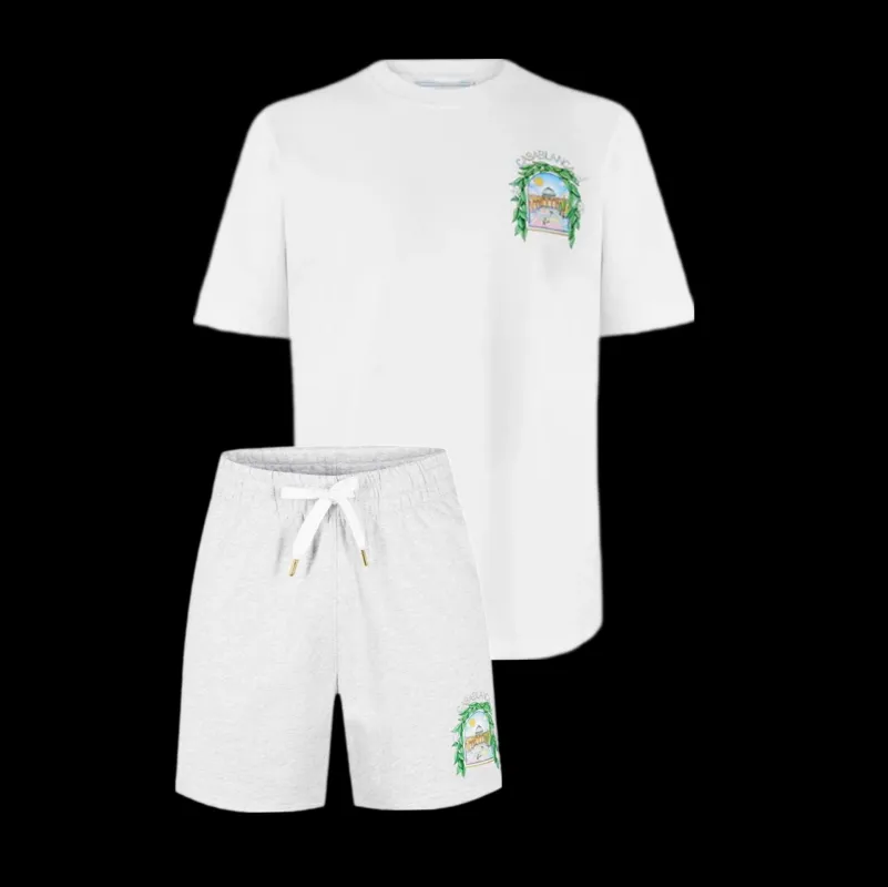 Casablanca L'Arche Shorts Set White/Grey sold by Klay UK