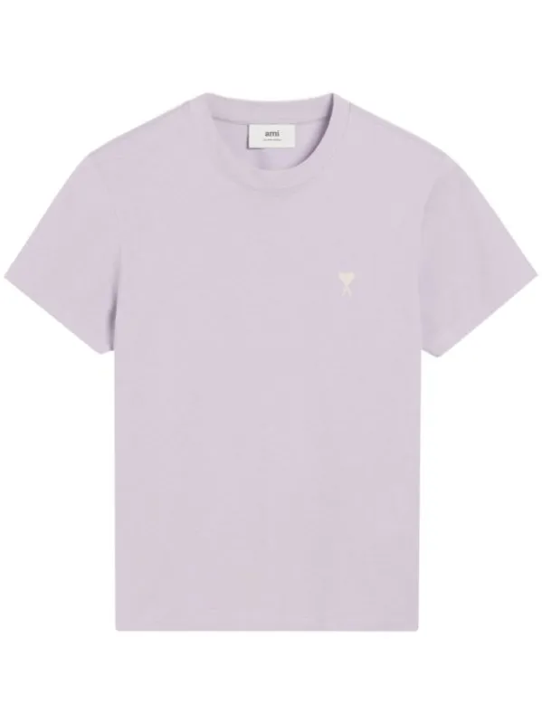 Ami Paris Logo T Shirt Lilac sold by Klay UK