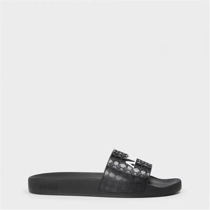 Amiri Ma Logo Sliders Black sold by Klay UK