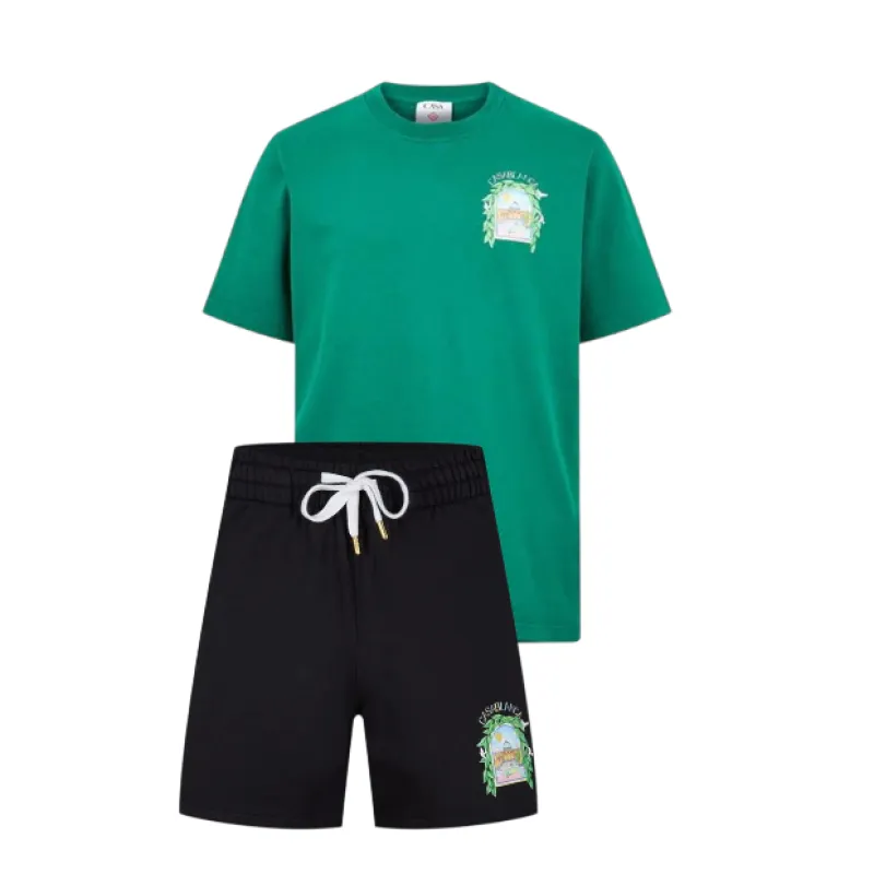 Casablanca L'Arche Shorts Set Black/Green sold by Klay UK