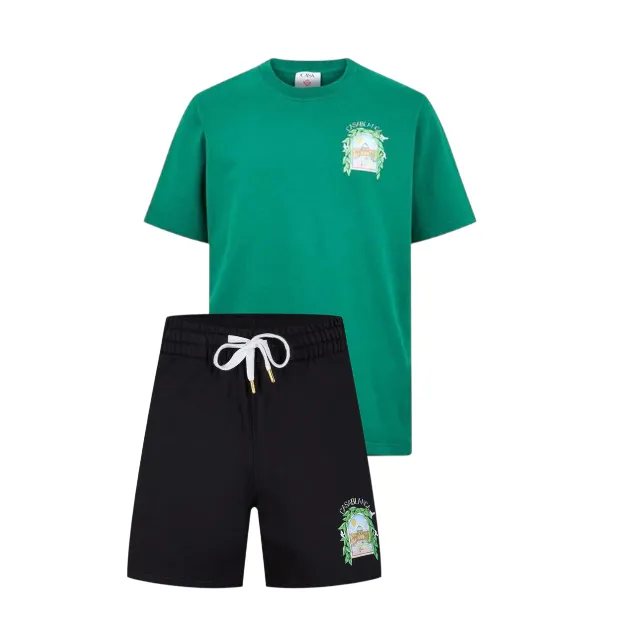 Casablanca L'Arche Shorts Set Black/Green sold by Klay UK