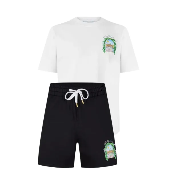 Casablanca L'Arche Shorts Set Black/White sold by Klay UK