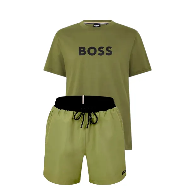 Hugo Boss Logo Shorts Set Olive sold by Klay UK