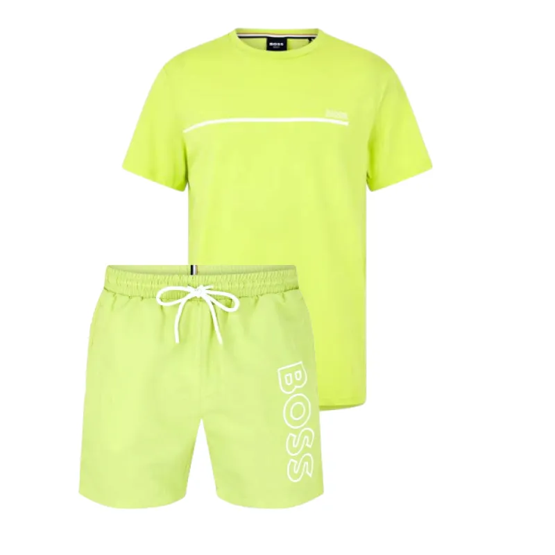 Hugo Boss Storm Shorts Set Pastel Lime sold by Klay UK