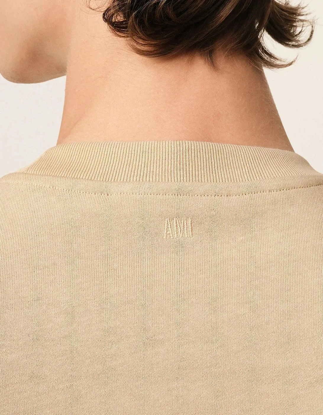 Ami Paris Embossed Logo T Shirt Beige sold by Klay UK product image thumbnail 3
