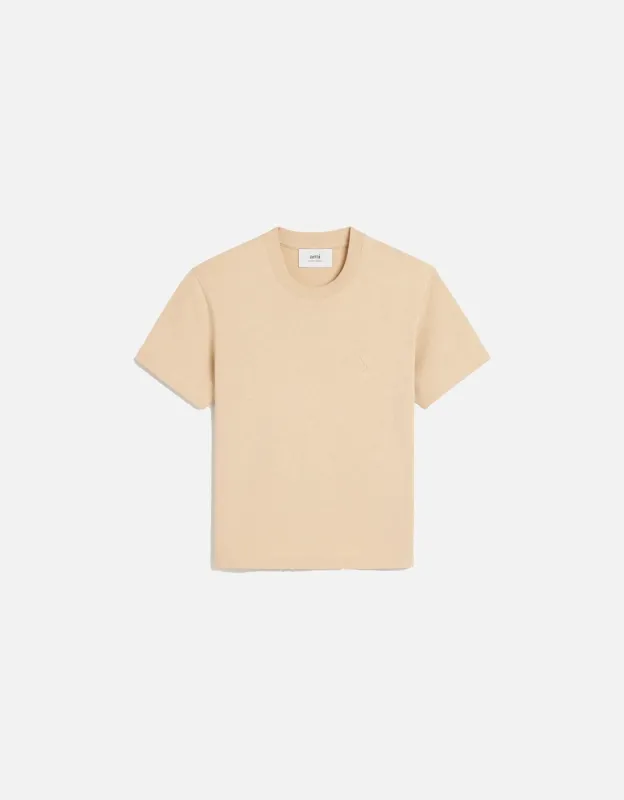Ami Paris Embossed Logo T Shirt Beige sold by Klay UK
