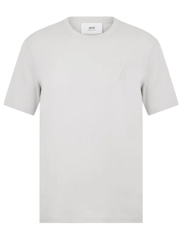 Ami Paris Embossed Logo T Shirt Off White sold by Klay UK