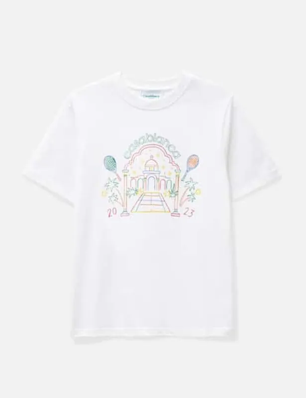 Casablanca Rainbow crayon T Shirt White sold by Klay UK