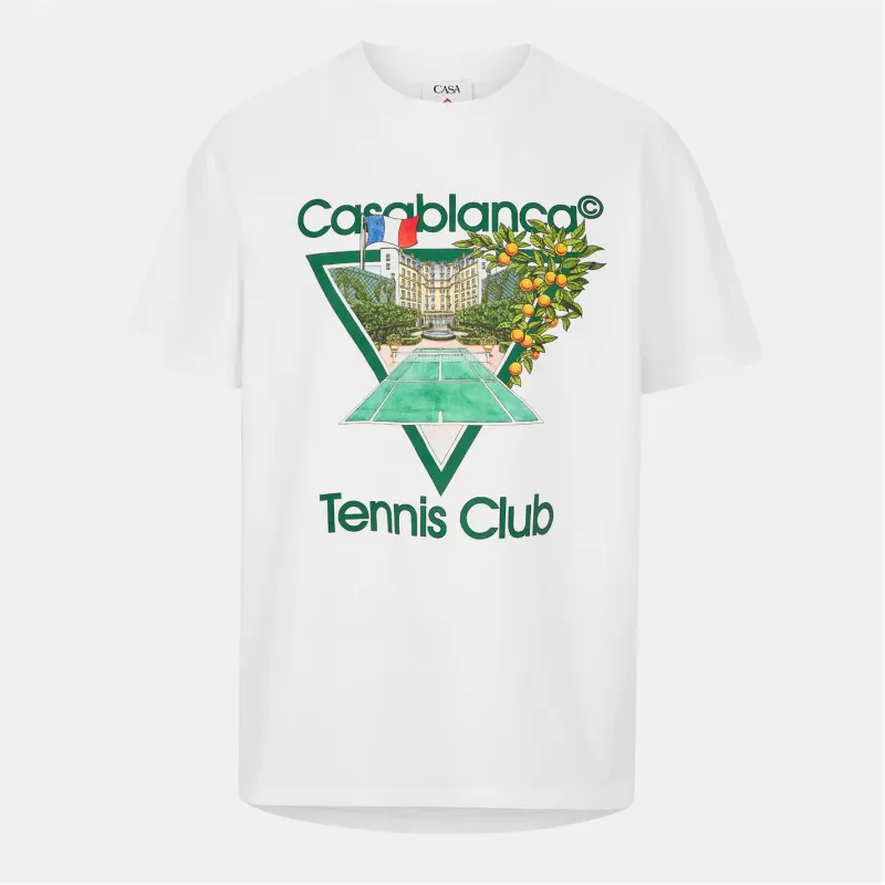 CASABLANCA Tennis Club Icon T-Shirt White sold by Klay UK