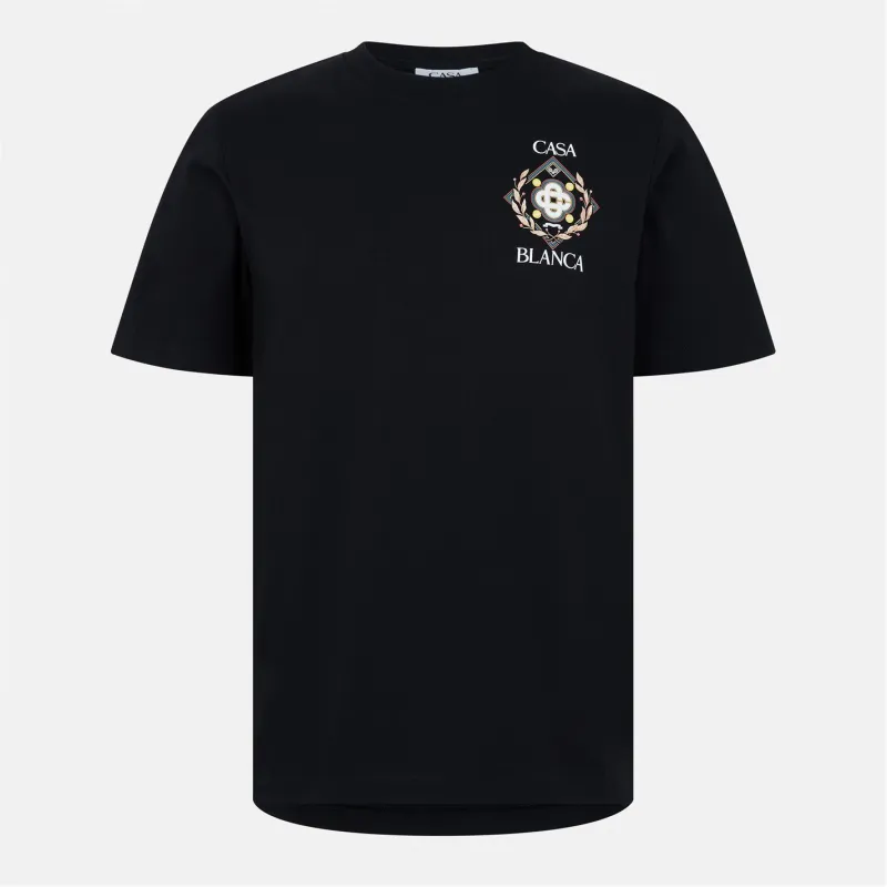 CASABLANCA Championship Diamond T-Shirt Black sold by Klay UK