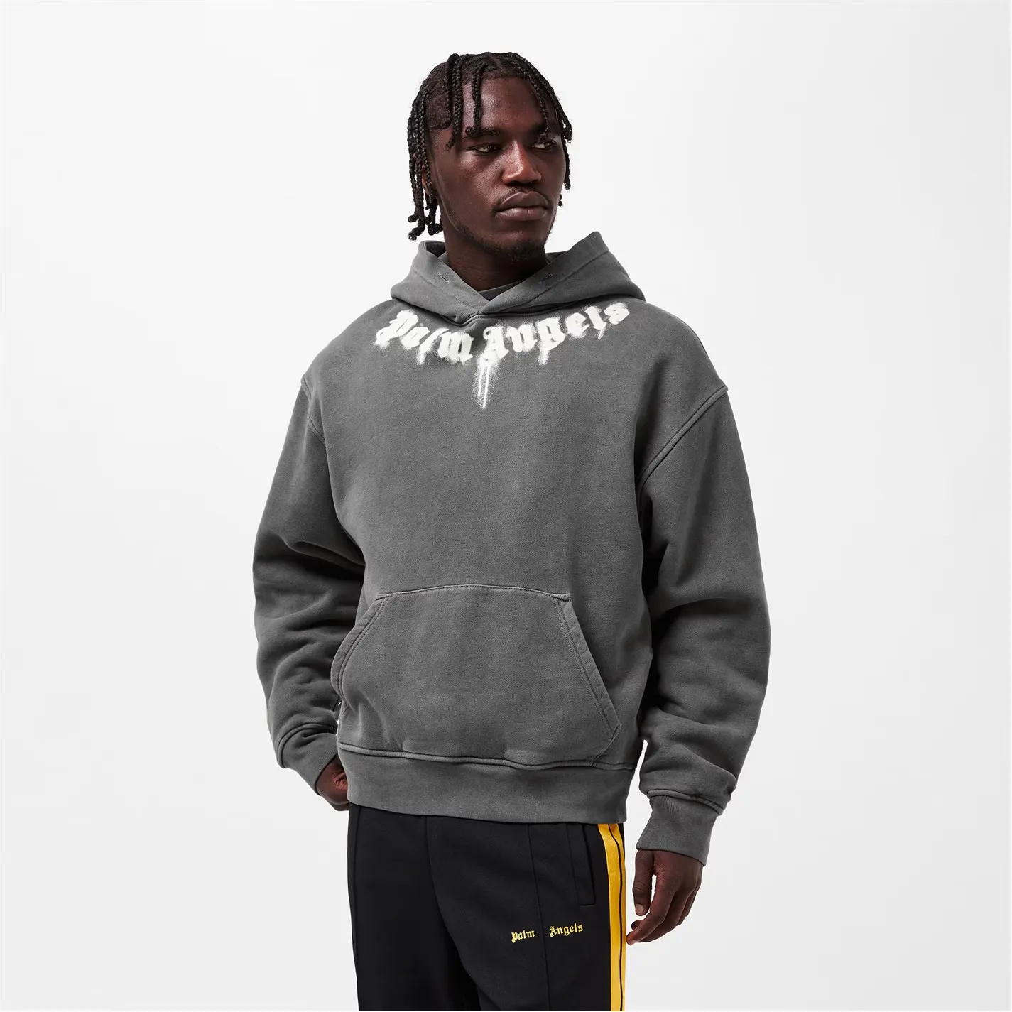 Palm Angels Sprayed Logo Hoodie Grey sold by Klay UK product image thumbnail 3