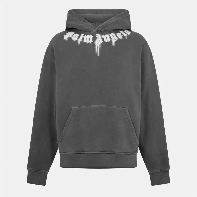 Palm Angels Sprayed Logo Hoodie Grey sold by Klay UK