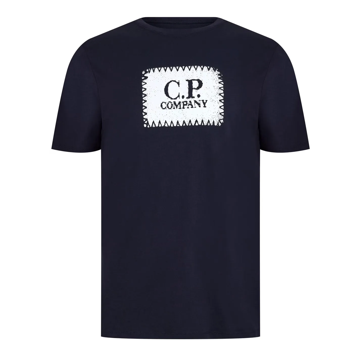 CP Company Block Logo T Shirt Navy sold by Klay UK