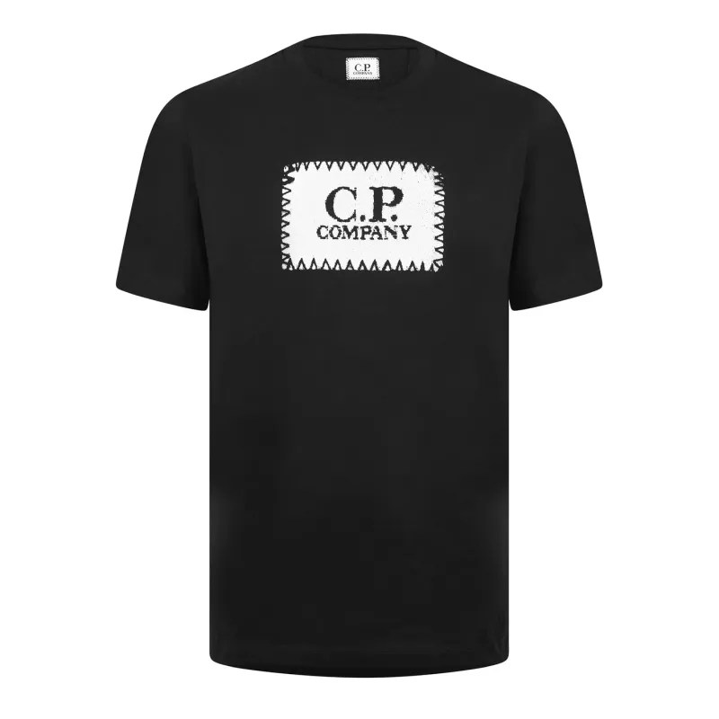 CP Company Block Logo T Shirt Black sold by Klay UK