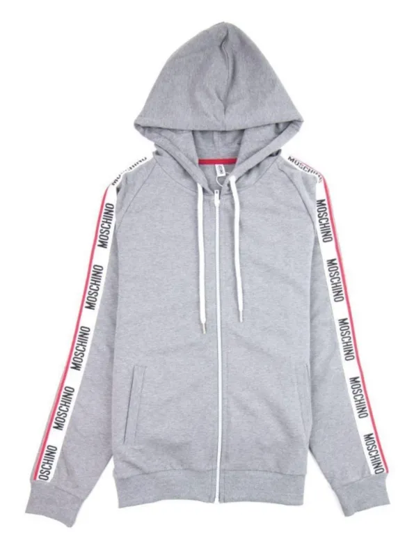 Moschino Tape Zip Hoodie Grey sold by Klay UK