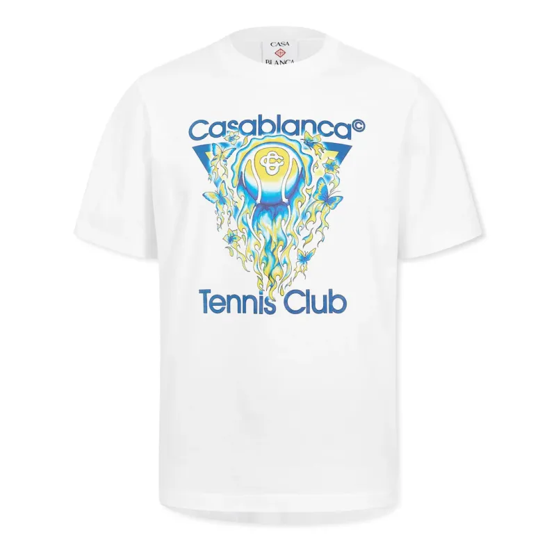 Casablanca New Tennis T Shirt White sold by Klay UK