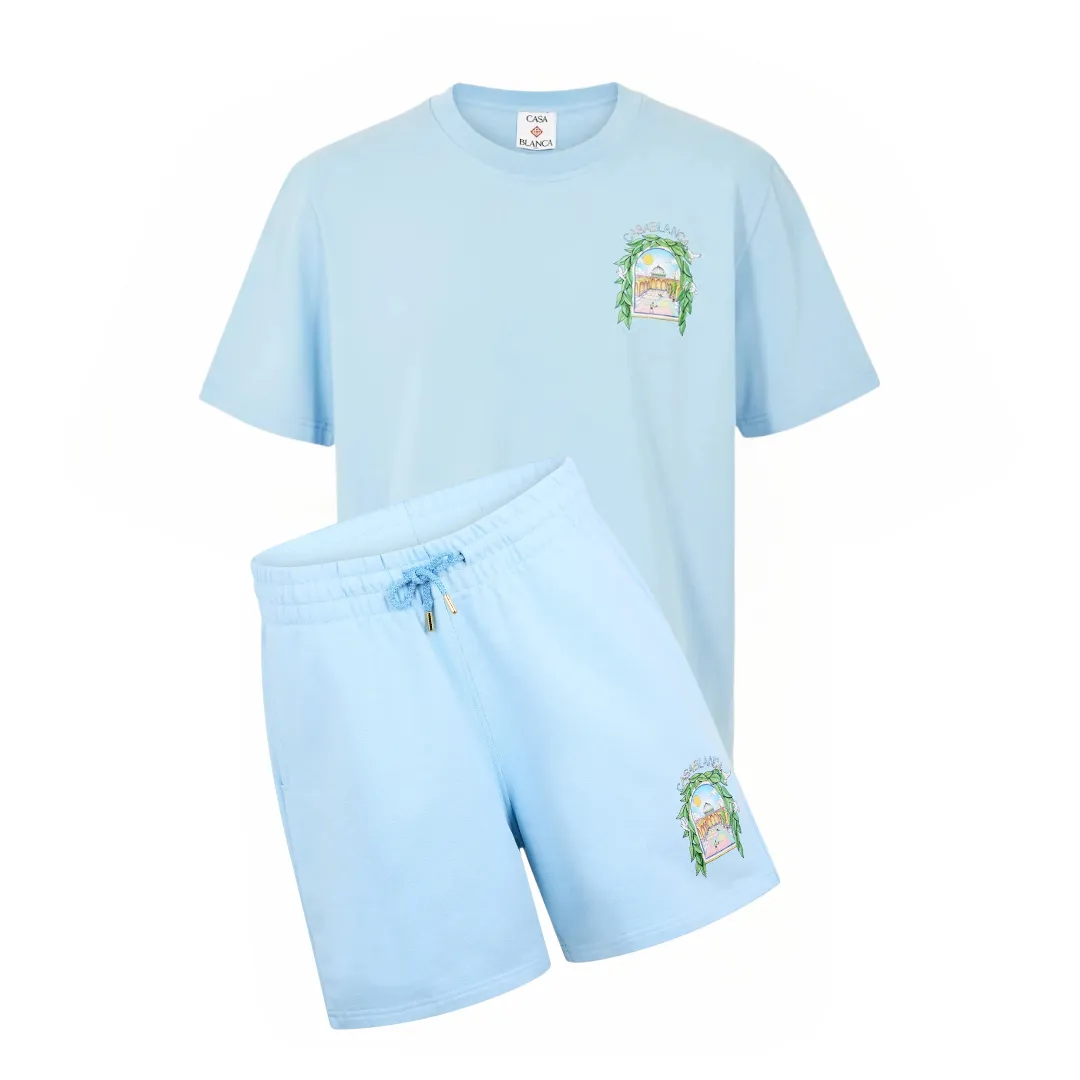 Casablanca L'Arche Shorts Set Pale Blue sold by Klay UK
