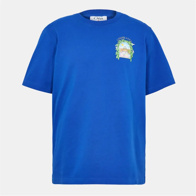 Casablanca Larche Tennis T Shirt Colbalt Blue sold by Klay UK