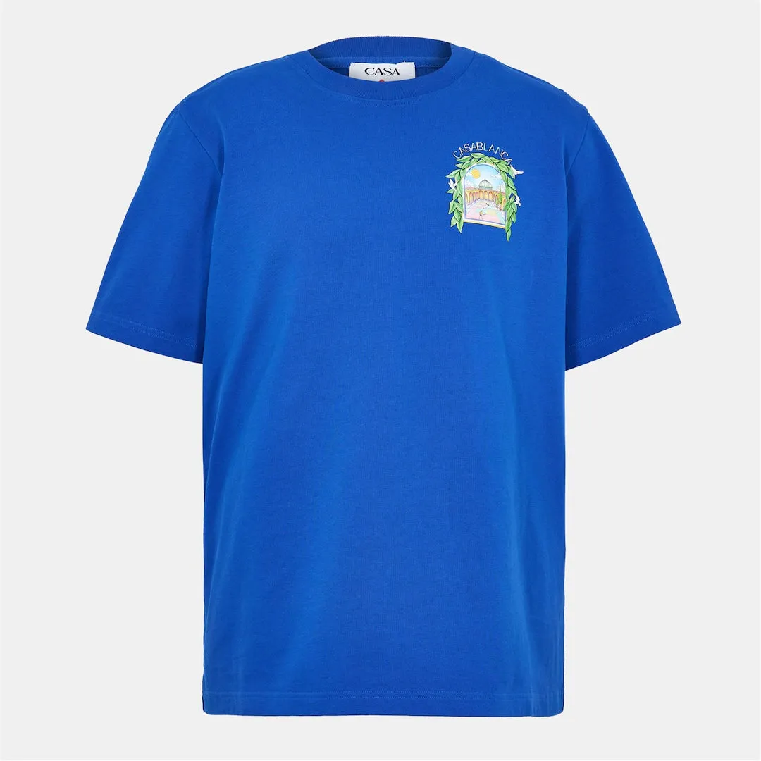 Casablanca Larche Tennis T Shirt Colbalt Blue sold by Klay UK