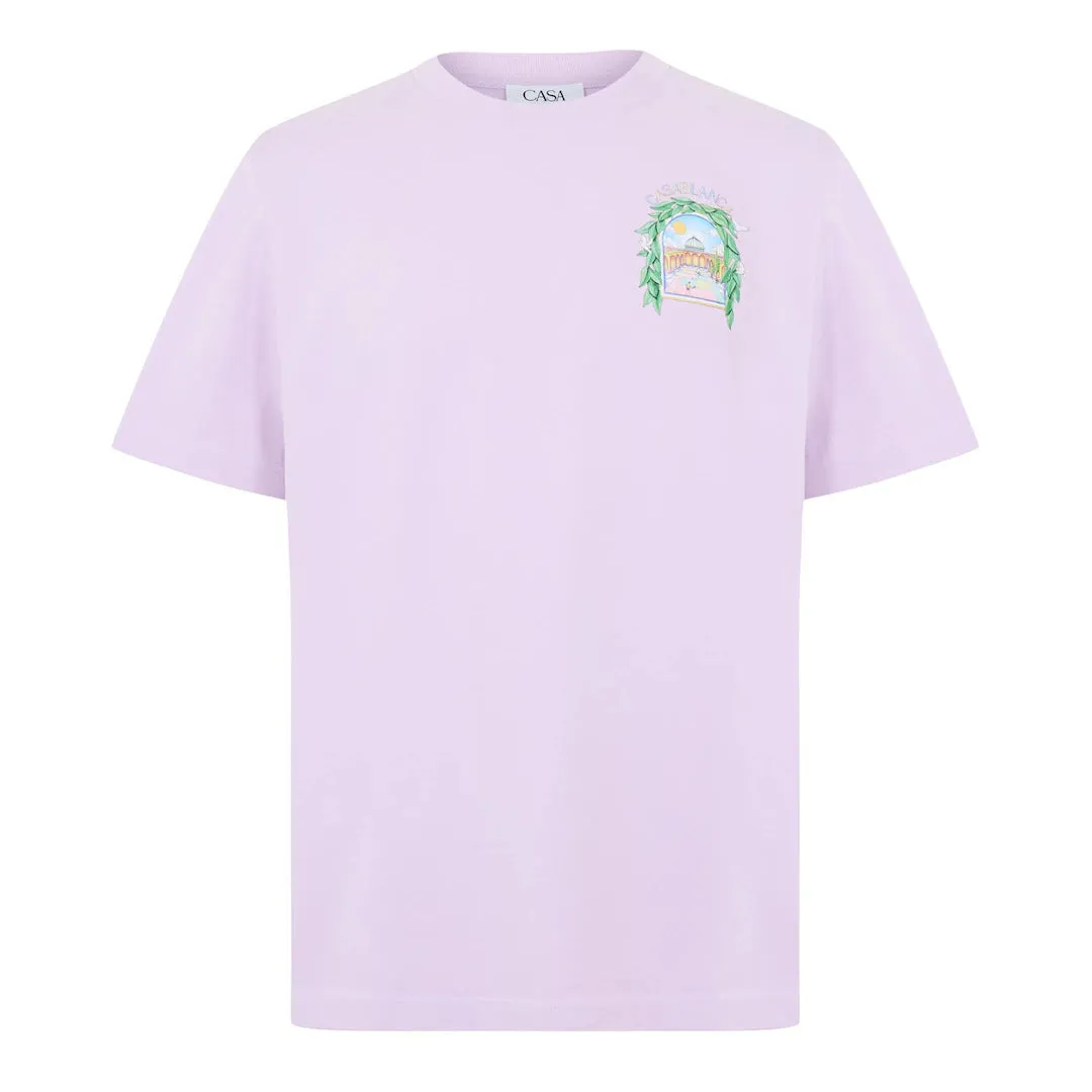 Casablanca Larche Tennis T Shirt Lilac sold by Klay UK