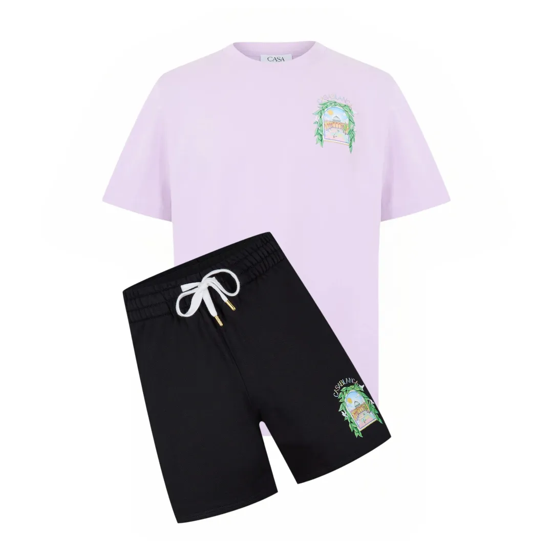 Casablanca L'Arche Shorts Set Black/Lilac sold by Klay UK