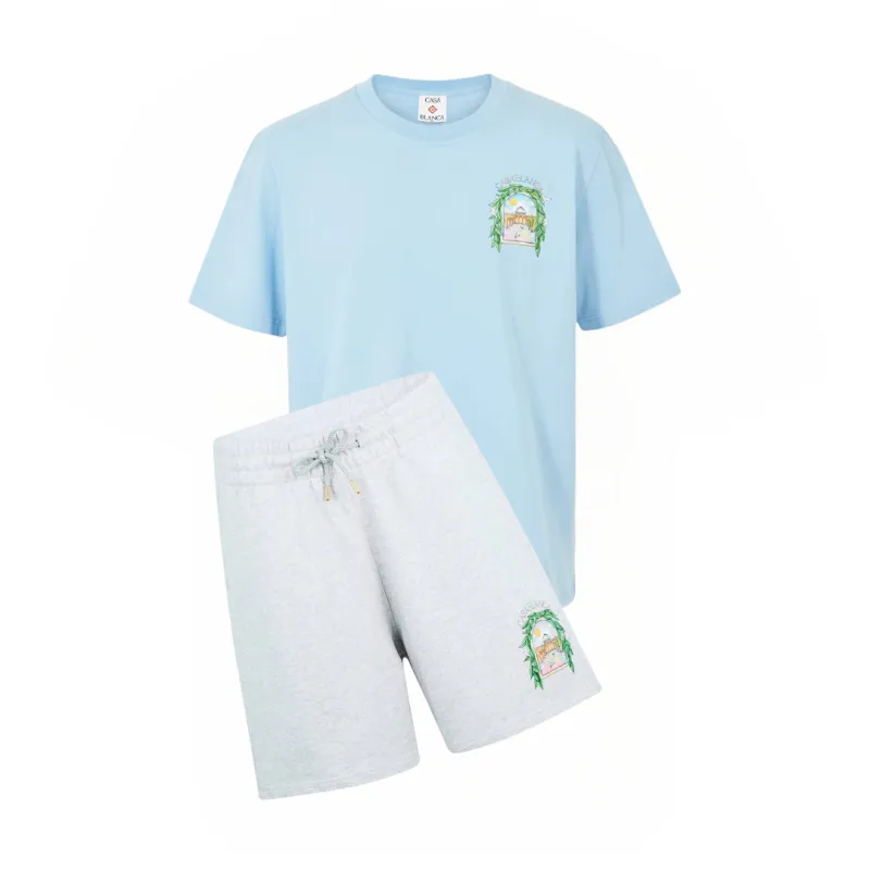 Casablanca L'Arche Shorts Set Grey/Sky sold by Klay UK