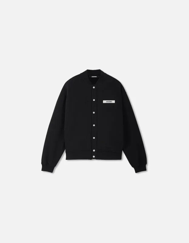 jacquemus gros grain patch logo cardigan Black made by Jacquemus