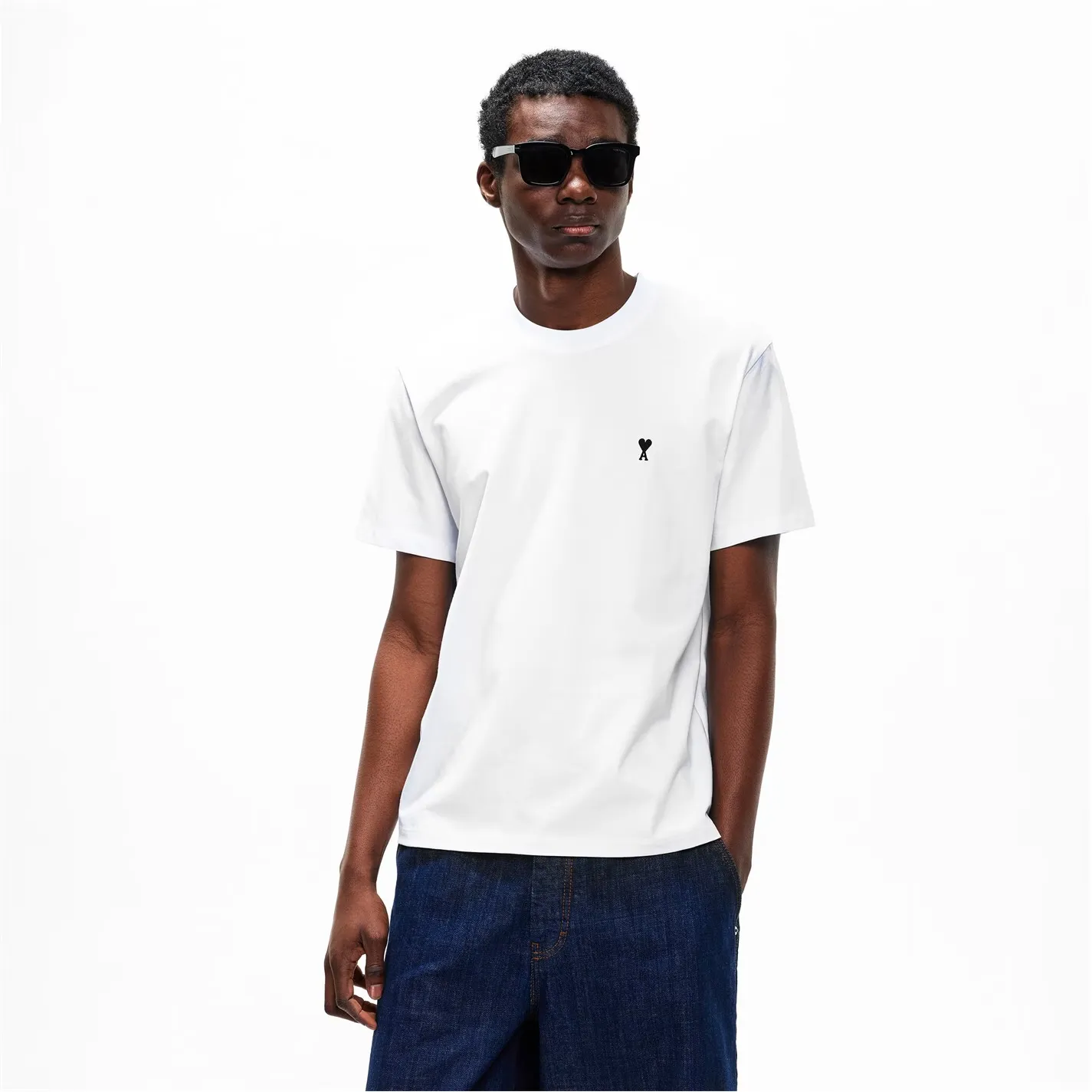 Ami Paris 'Ami De Coeur' Black Heart T-Shirt White sold by Klay UK product image thumbnail 2