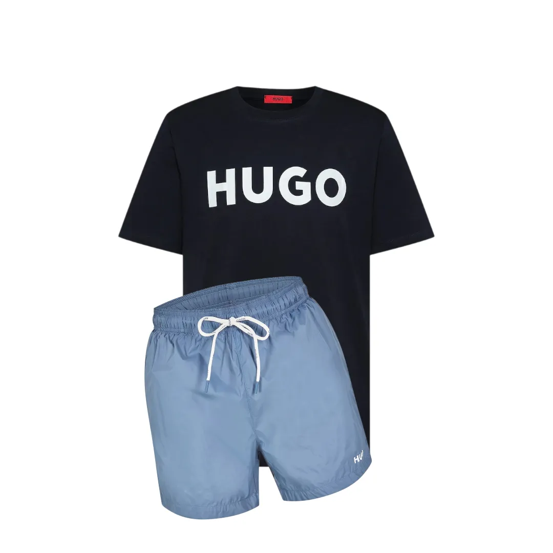 Hugo Logo Shorts Set Black/Blue sold by Klay UK