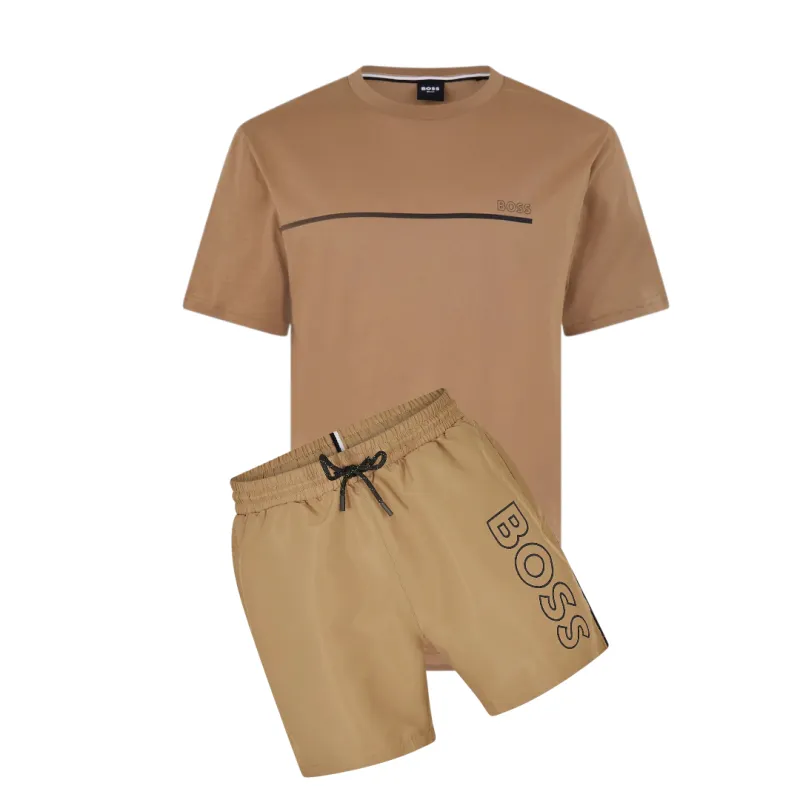 Hugo Boss Storm Shorts Set Beige made by Hugo Boss