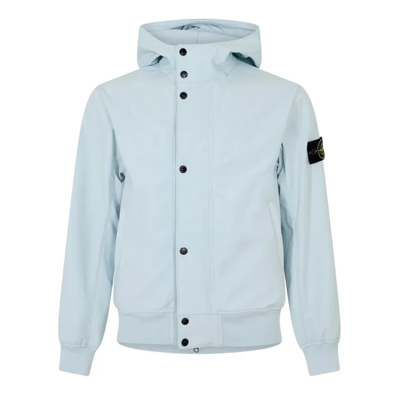 Stone Island Hooded Soft Shell Jacket Sky Blue made by Stone Island