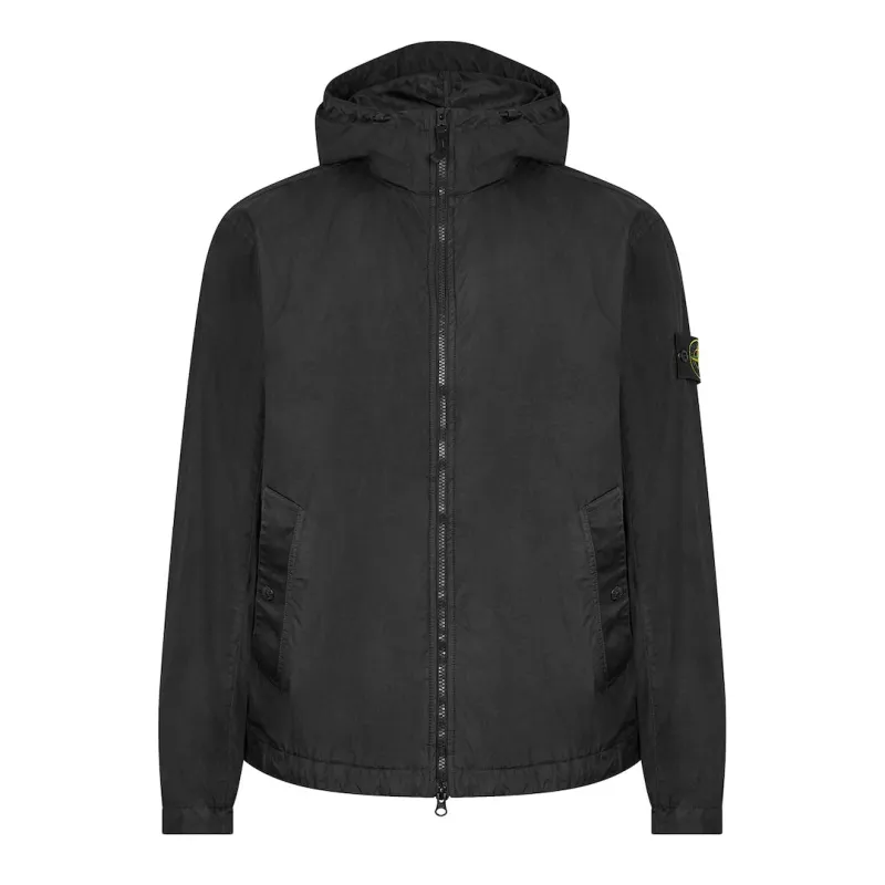 Stone Island Crinkle Rep Hooded Jacket Black made by Stone Island