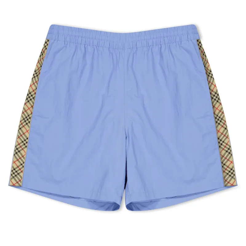 Burberry Check Stripe Swim Shorts Sky made by Burberry