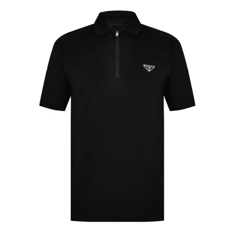 Prada Nylon Zip Polo Black made by Prada