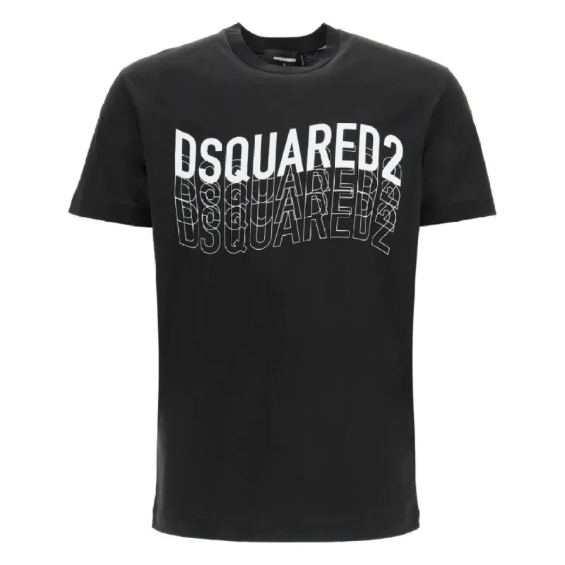 DSquared2 Wave Logo T-Shirt Black sold by Klay UK