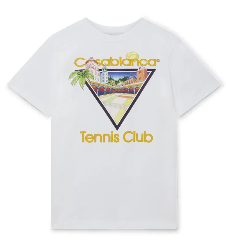 Casablanca S24 Tennis Club T Shirt White sold by Klay UK