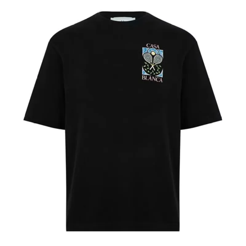 Casablanca Racket T Shirt Black sold by Klay UK