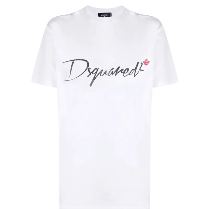DSquared2 Signature  Logo T-Shirt White sold by Klay UK