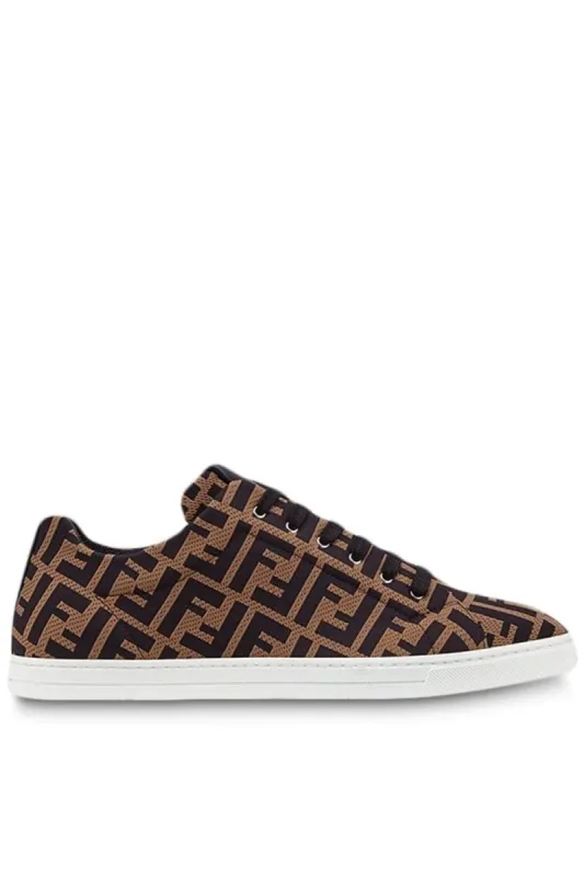 Fendi Logo Trainers Brown made by Fendi