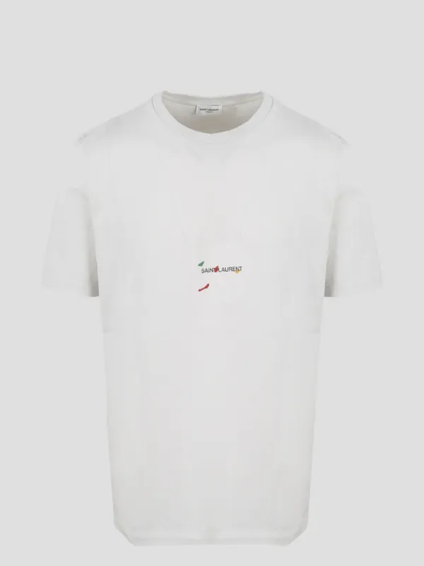 Saint laurent Paint Logo T Shirt Off White | Parallel