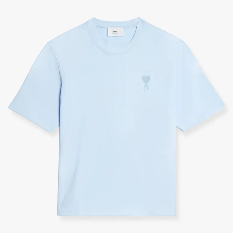 Ami Paris Logo T Shirt Sky Blue sold by Klay UK