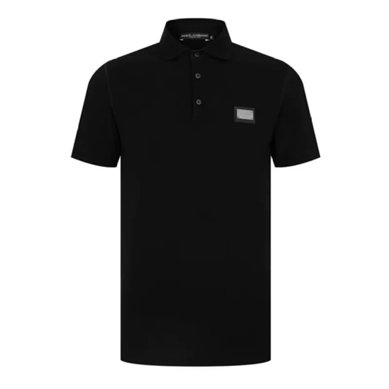 Dolce & Gabbana Plate Polo T Shirt Black sold by Klay UK