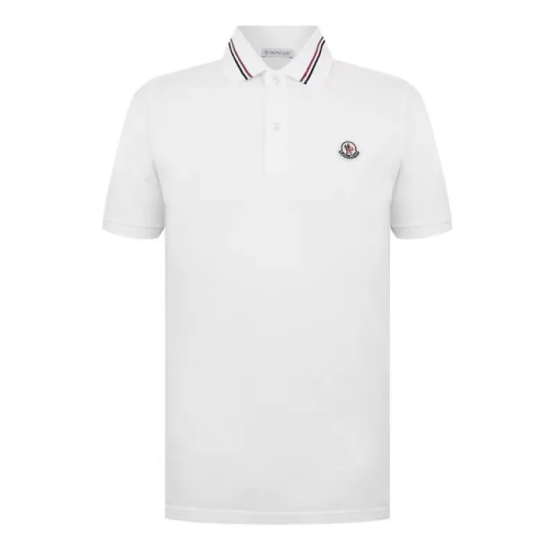 Moncler Collar Logo Polo White sold by Klay UK