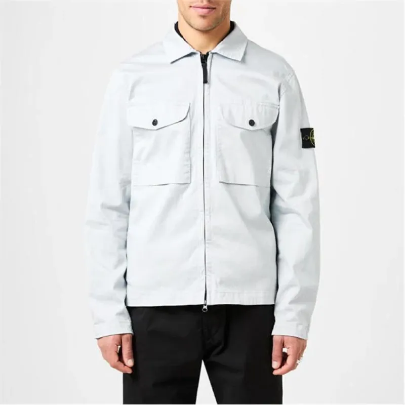 Stone Island Twill Overshirt Sky sold by Klay UK
