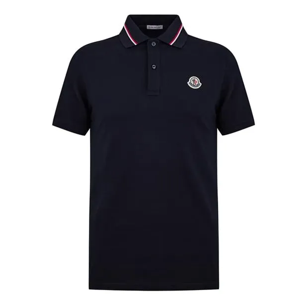 Moncler Collar Logo Polo Navy sold by Klay UK