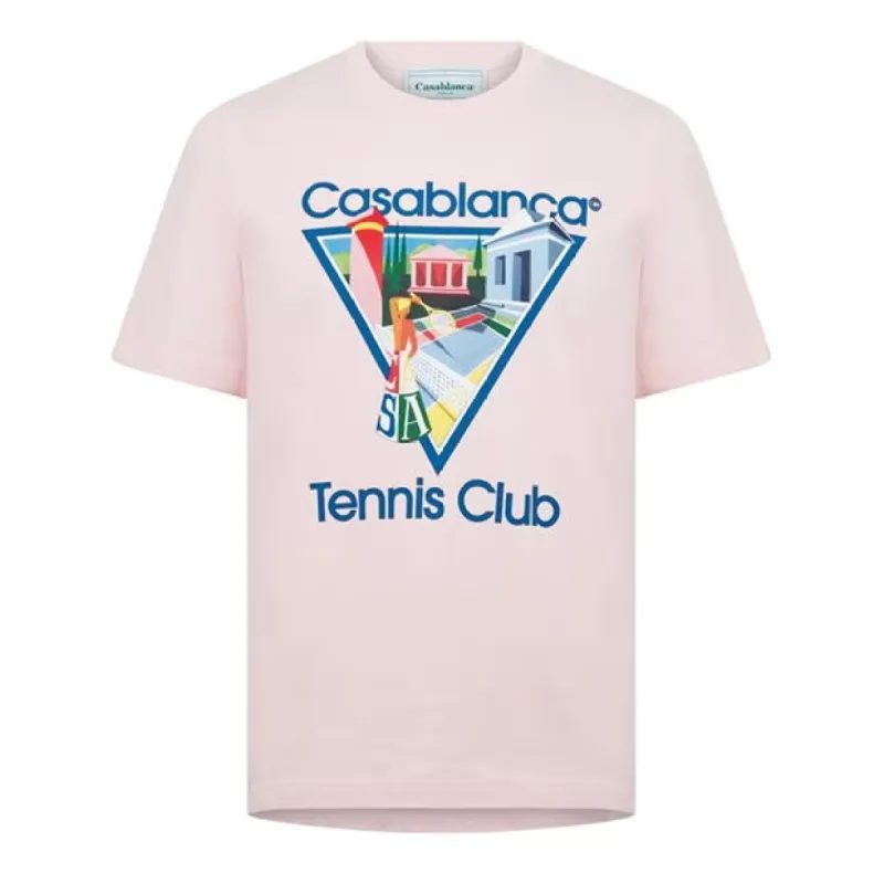 Casablanca Tennis Club La Joueuse T Shirt Pink sold by Klay UK