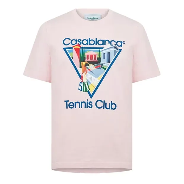 Casablanca Tennis Club La Joueuse T Shirt Pink sold by Klay UK