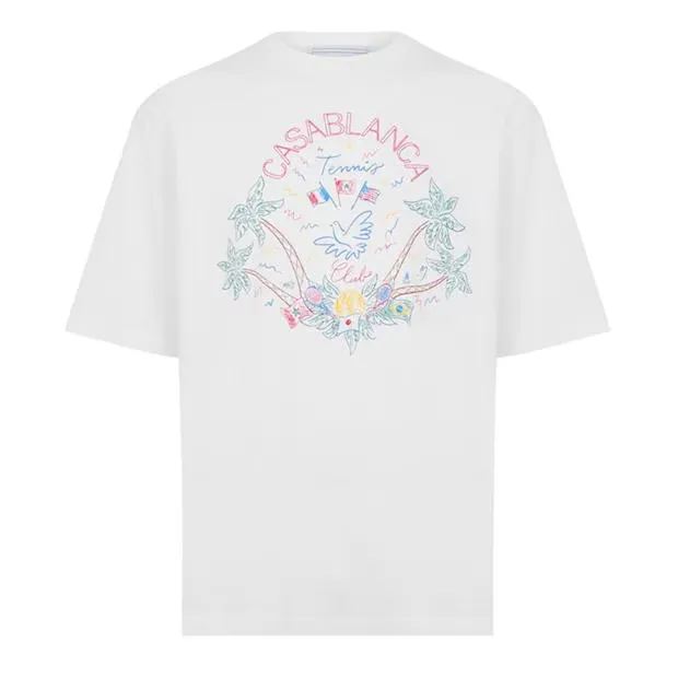 Casablanca Casa Crayon T Shirt White sold by Klay UK