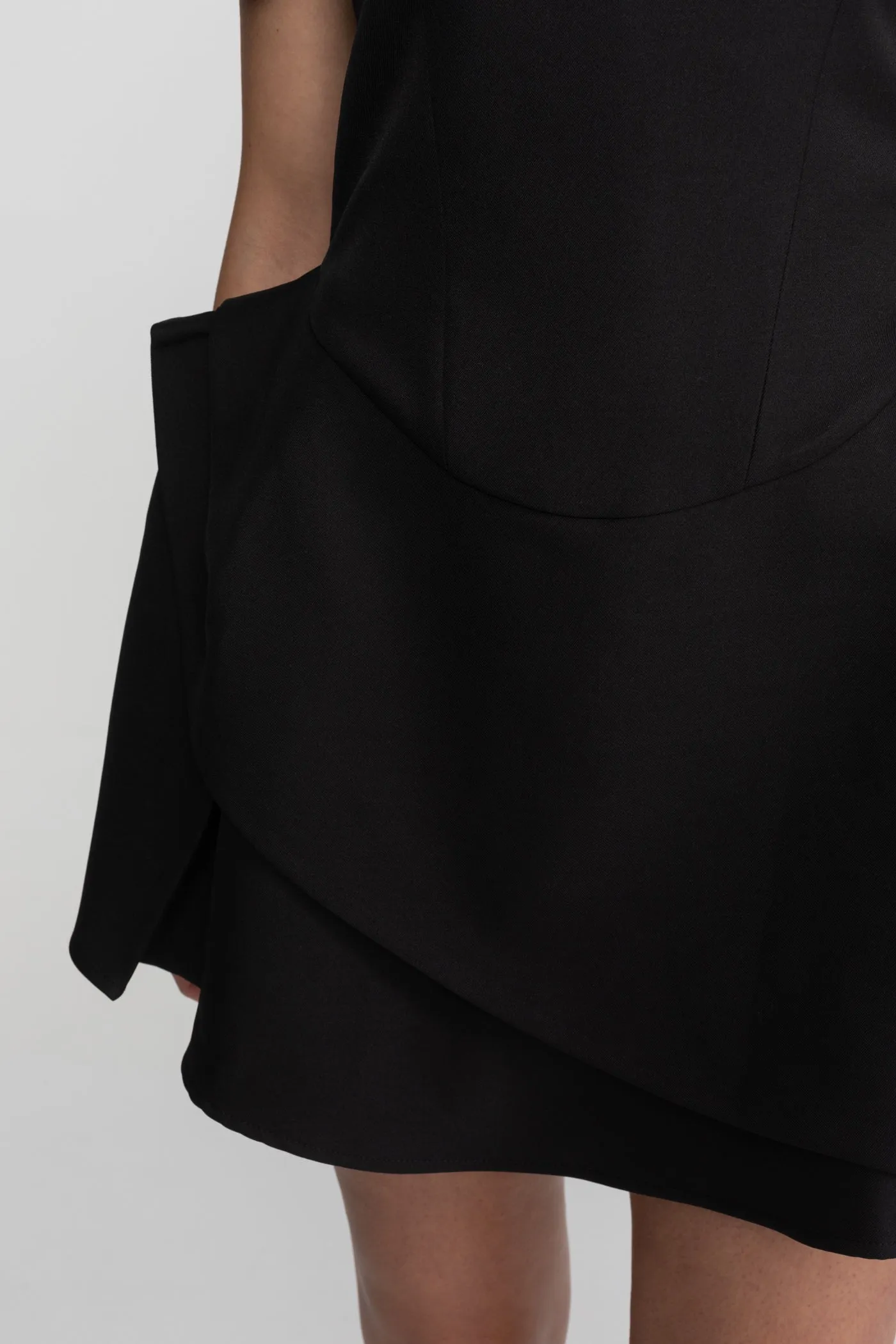 Tailored Mini Dress with Crystal Embellished Neckline – Black sold by Sierra darien product image thumbnail 5